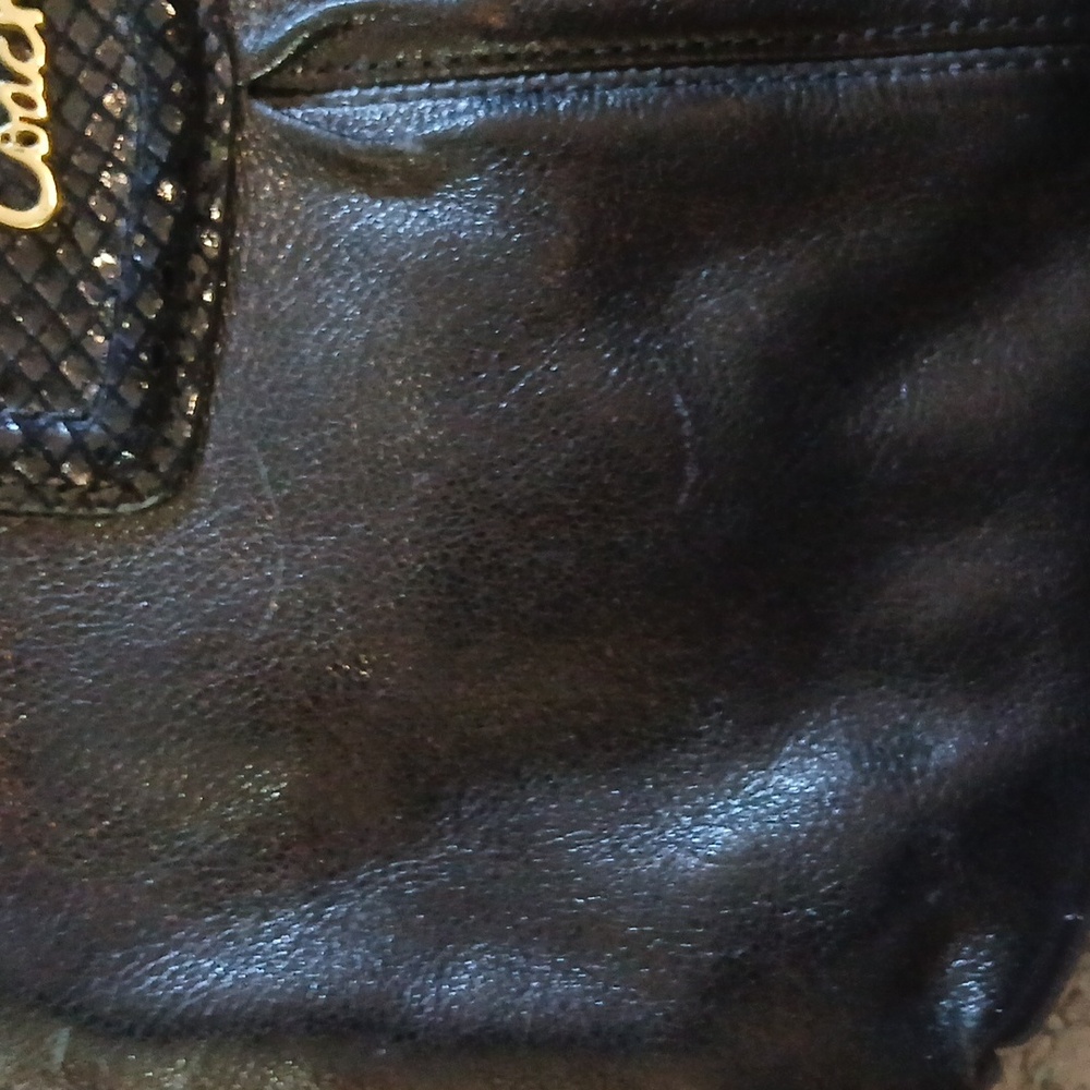 Coach Black Leather Shoulder Bag with Gold Accents - Picture 5 of 5